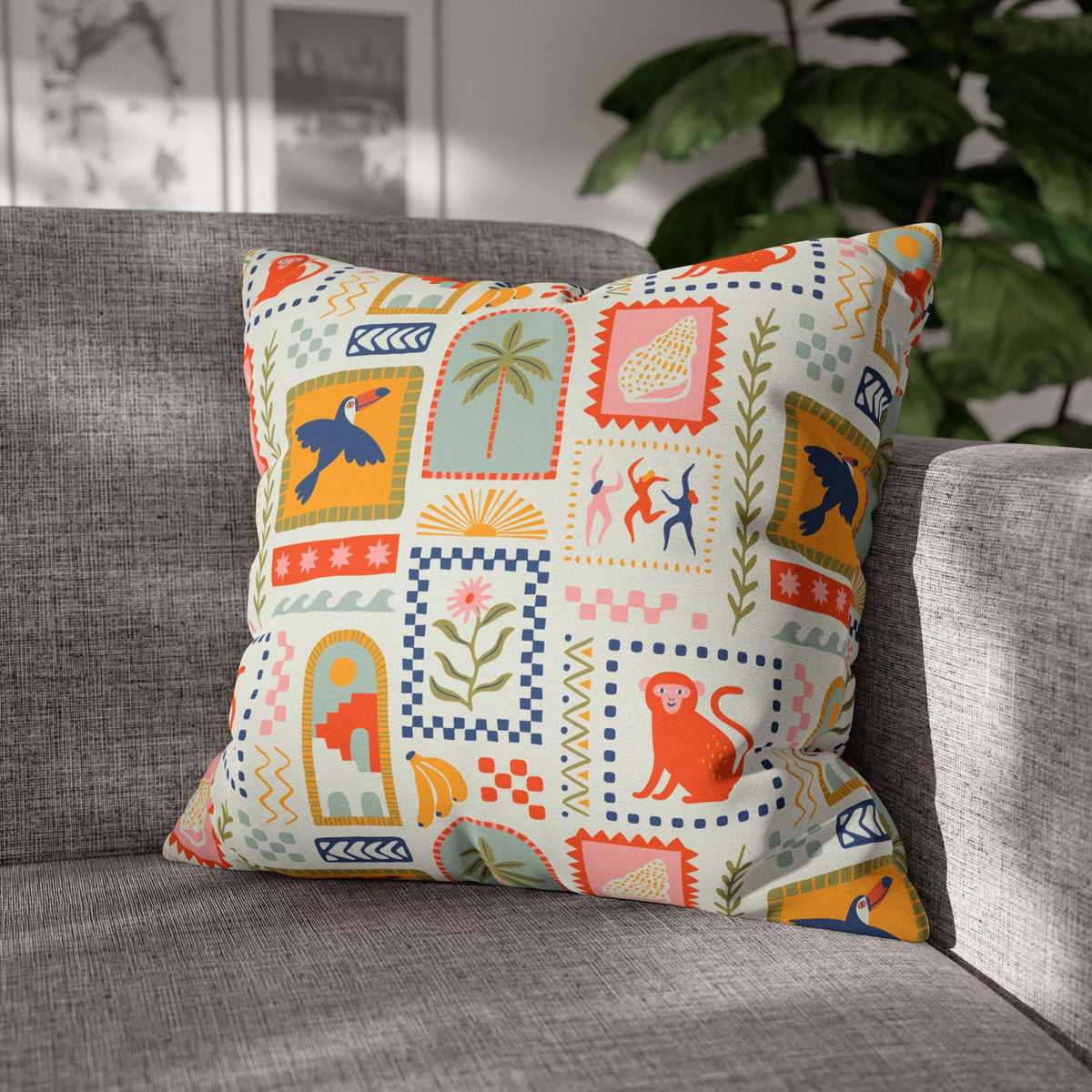 Mediterranean Throw Pillow Cover Amalfi Coast Decor Italian Coastal Cushion Colorful Boho Pillowcase – product image 5