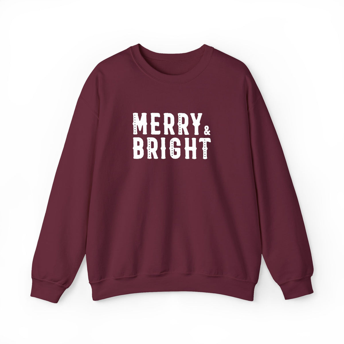 Merry Bright Christmas Sweatshirt Gift For Mom Holiday Crewneck Present For Sister Festive Typography – product image 12