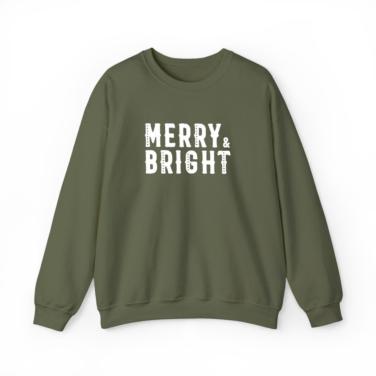 Merry Bright Christmas Sweatshirt Gift For Mom Holiday Crewneck Present For Sister Festive Typography – product image 14