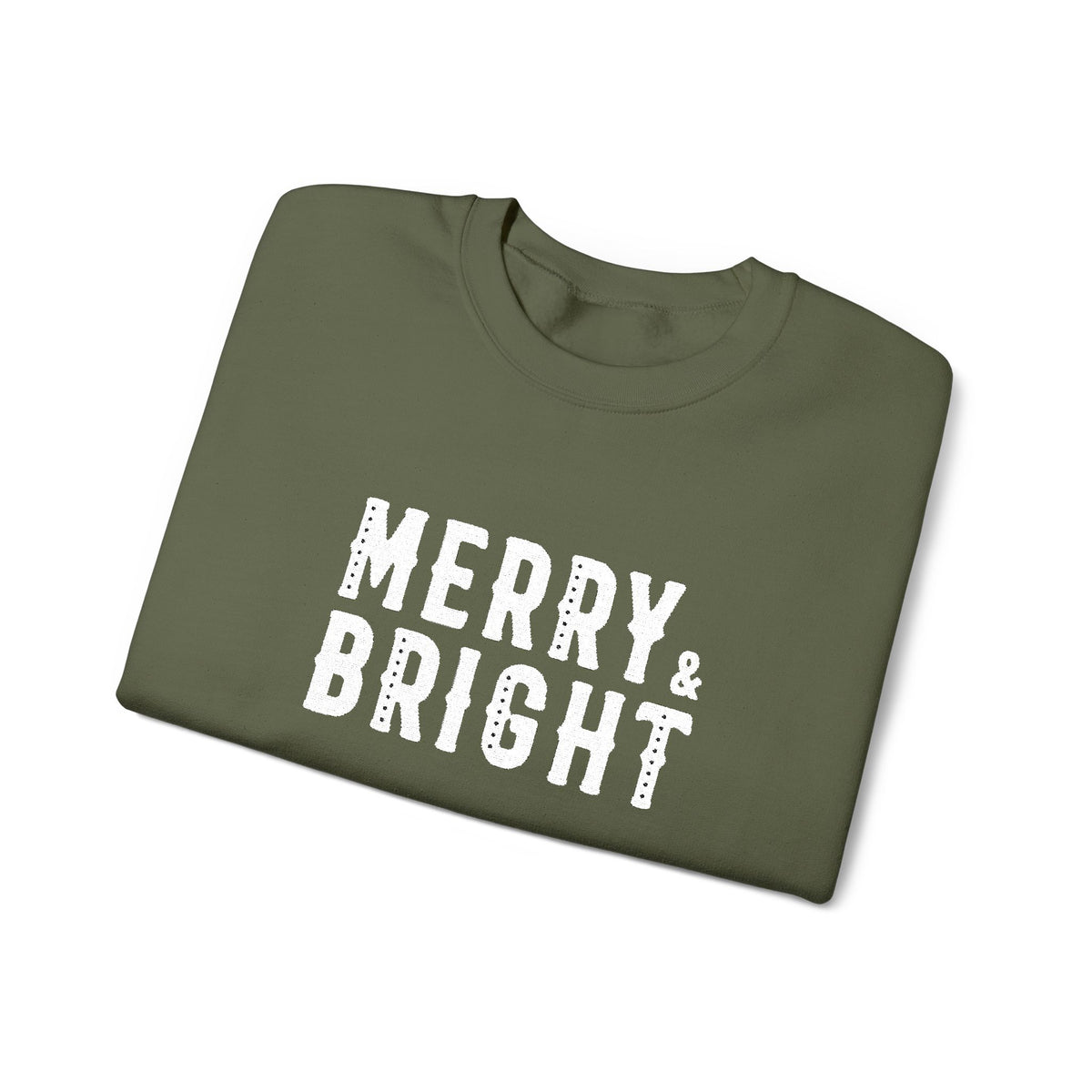 Merry Bright Christmas Sweatshirt Gift For Mom Holiday Crewneck Present For Sister Festive Typography – product image 6