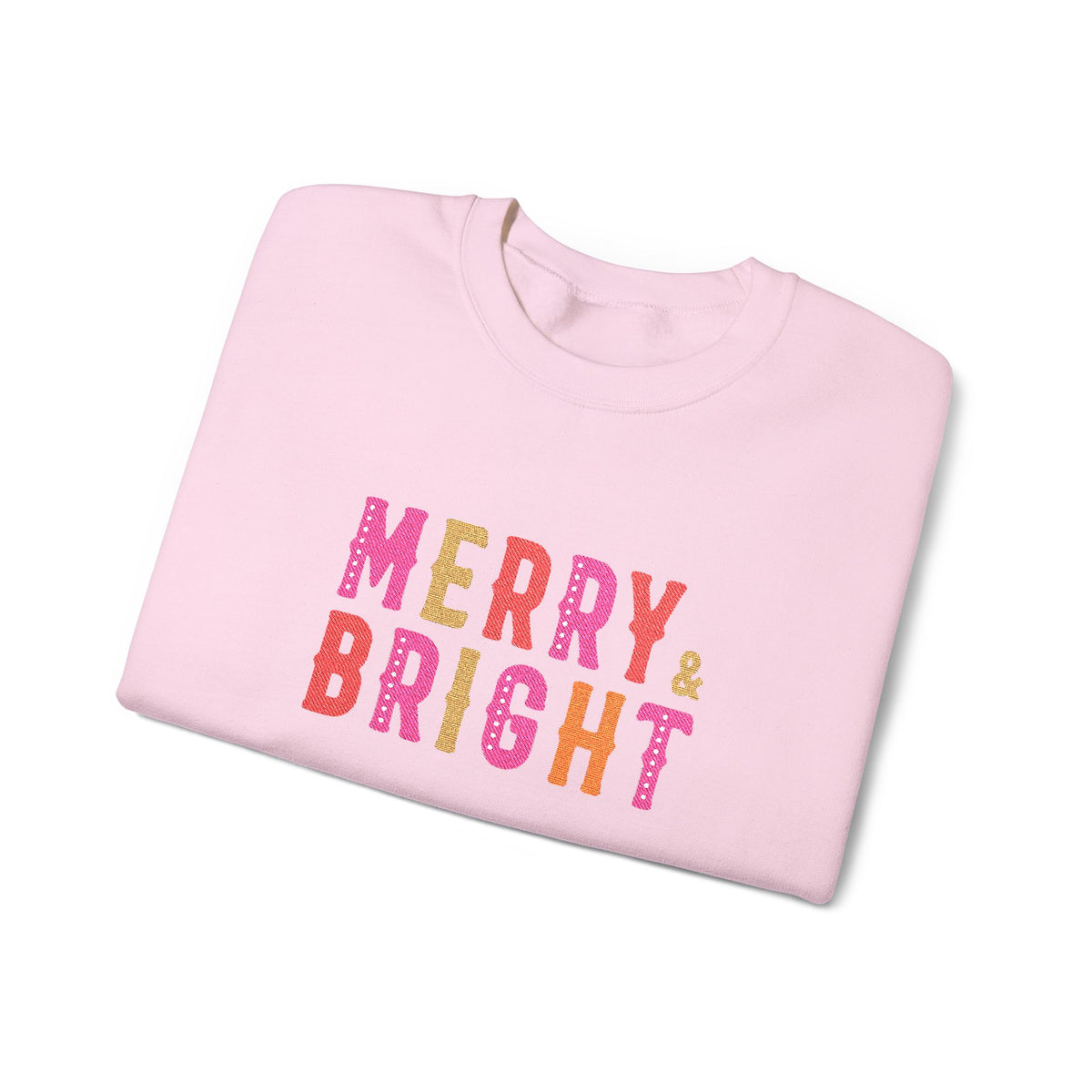 Merry & Bright Embroidered Christmas Sweatshirt For Women Cozy Holiday Crewneck Sister Cute Festive – product image 9