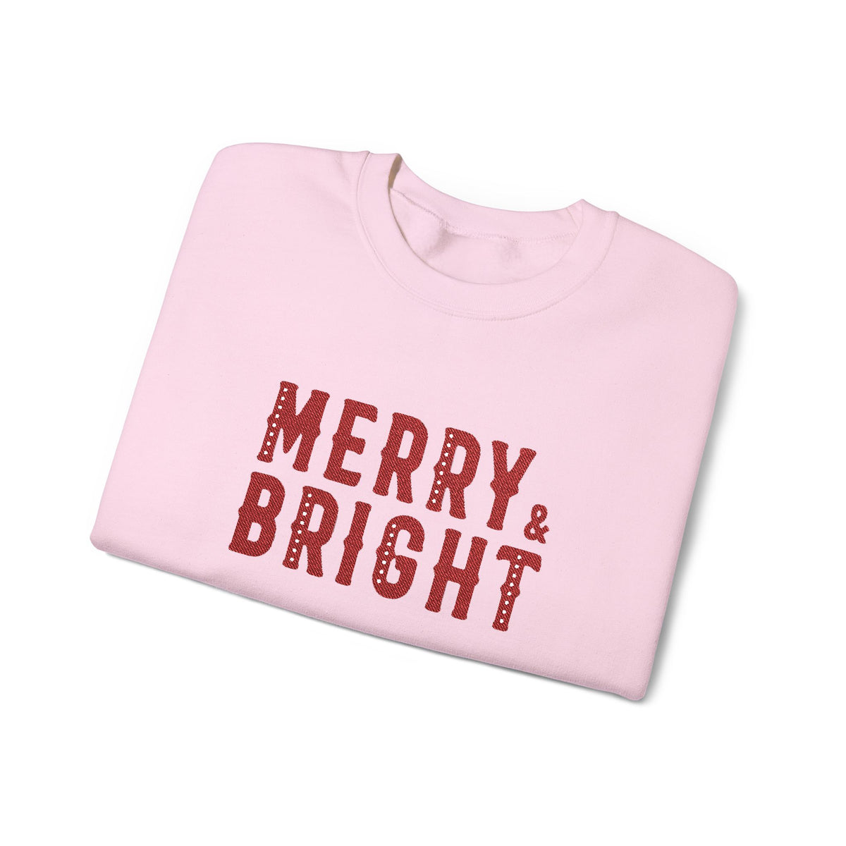 Merry Bright Sweatshirt Gift For Girlfriend Christmas Crewneck Winter Present For Mom Festive Letter – product image 2
