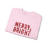 Merry Bright Sweatshirt Gift For Girlfriend Christmas Crewneck Winter Present For Mom Festive Letter – product image 2