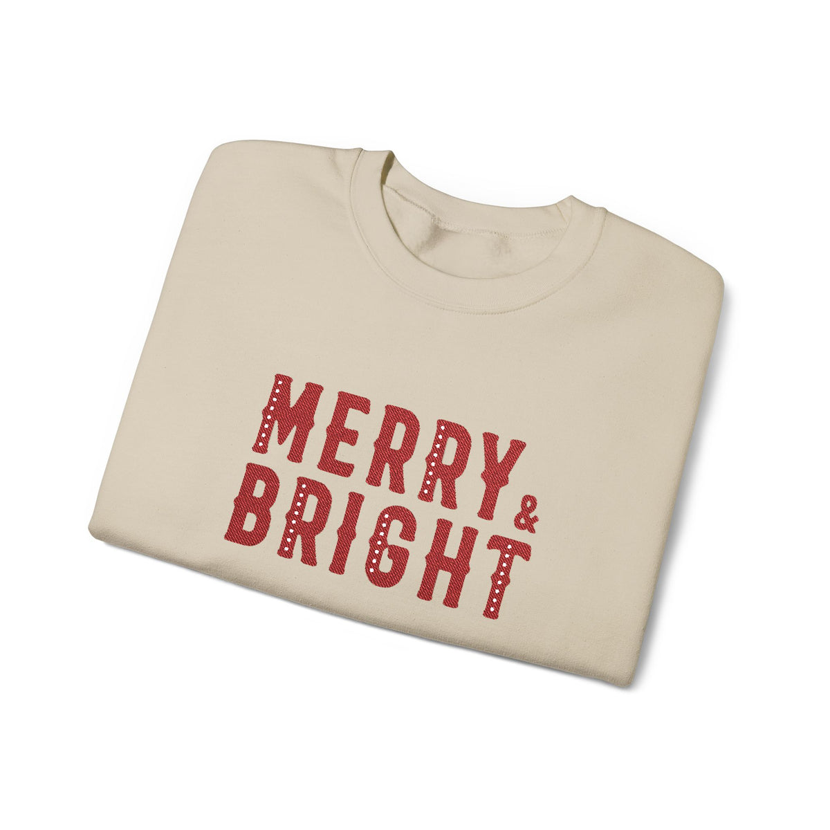 Merry Bright Sweatshirt Gift For Girlfriend Christmas Crewneck Winter Present For Mom Festive Letter – product image 3