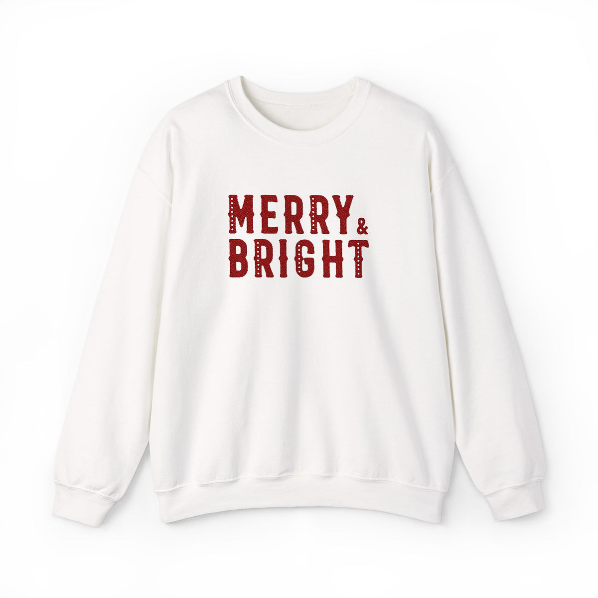 Merry Bright Sweatshirt Gift For Girlfriend Christmas Crewneck Winter Present For Mom Festive Letter – product image 5