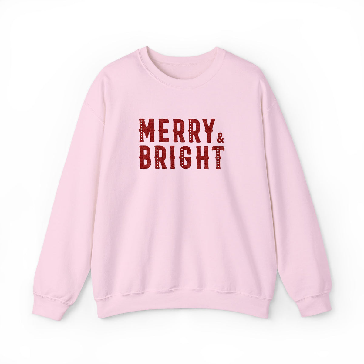 Merry Bright Sweatshirt Gift For Girlfriend Christmas Crewneck Winter Present For Mom Festive Letter – product image 7