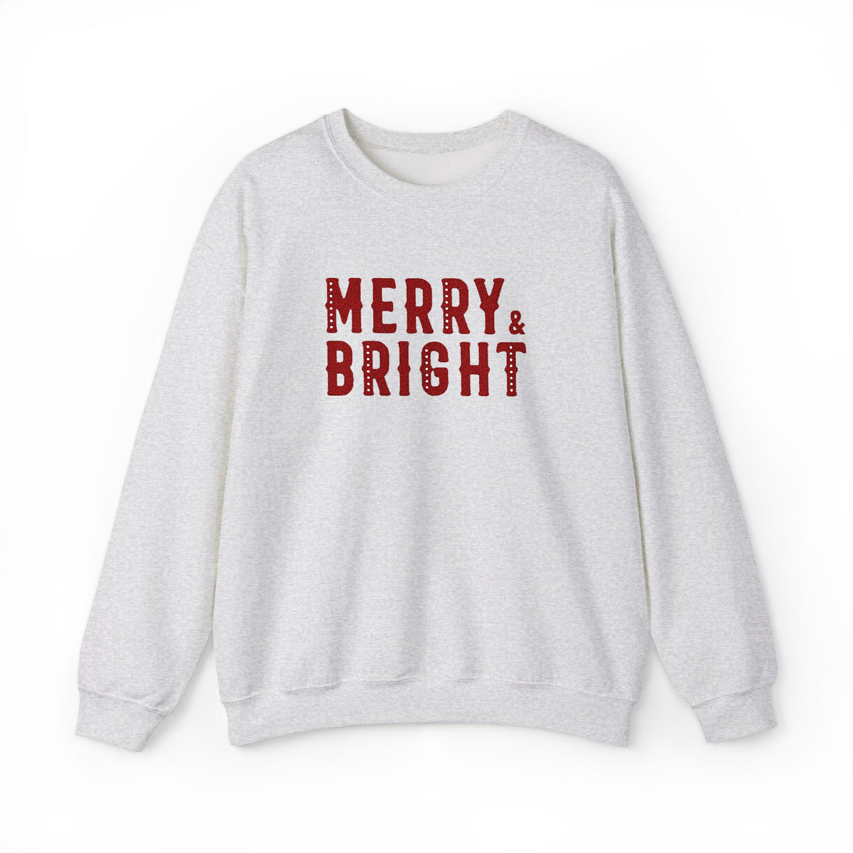 Merry Bright Sweatshirt Gift For Girlfriend Christmas Crewneck Winter Present For Mom Festive Letter – product image 9