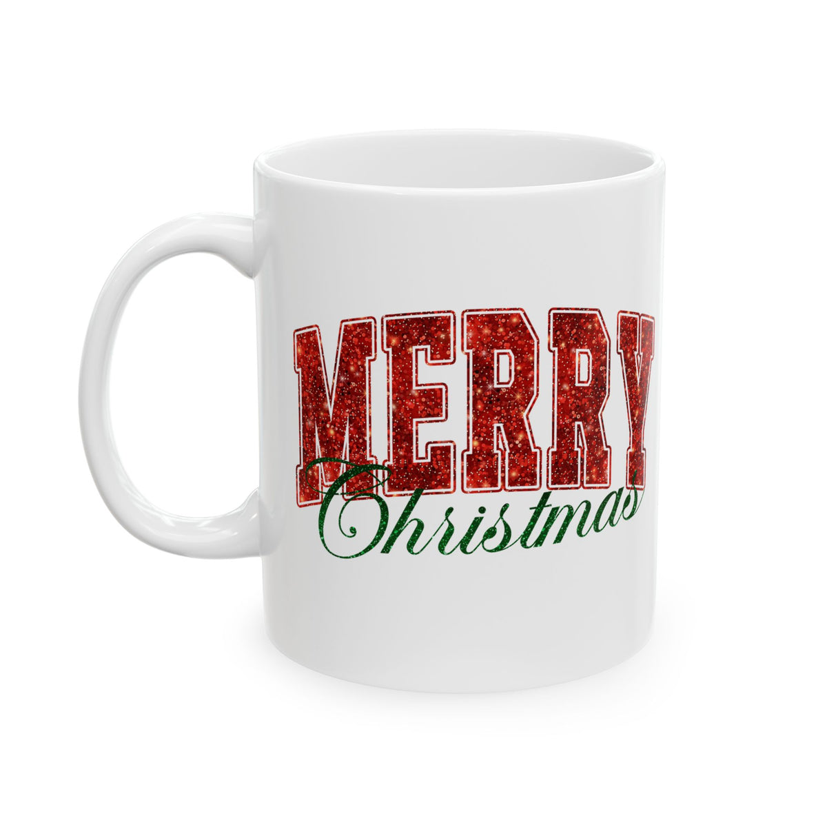 Merry Christmas Mug Gift For Mom Holiday Coffee Cup Present For Sister Festive Red Green Ceramic
