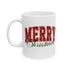 Merry Christmas Mug Gift For Mom Holiday Coffee Cup Present For Sister Festive Red Green Ceramic