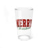 Merry Christmas Script Pint Glass Couple Gift Holiday Barware Host Present Festive Mixing Cup Winter