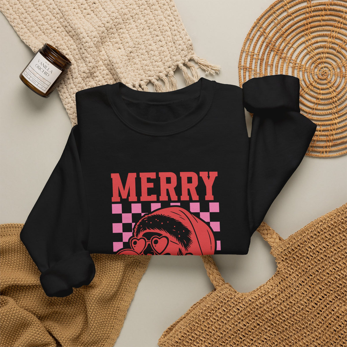 Merry Christmas Sweatshirt Gift For Wife Retro Santa Graphic Holiday Present For Sister Trendy – product image 10