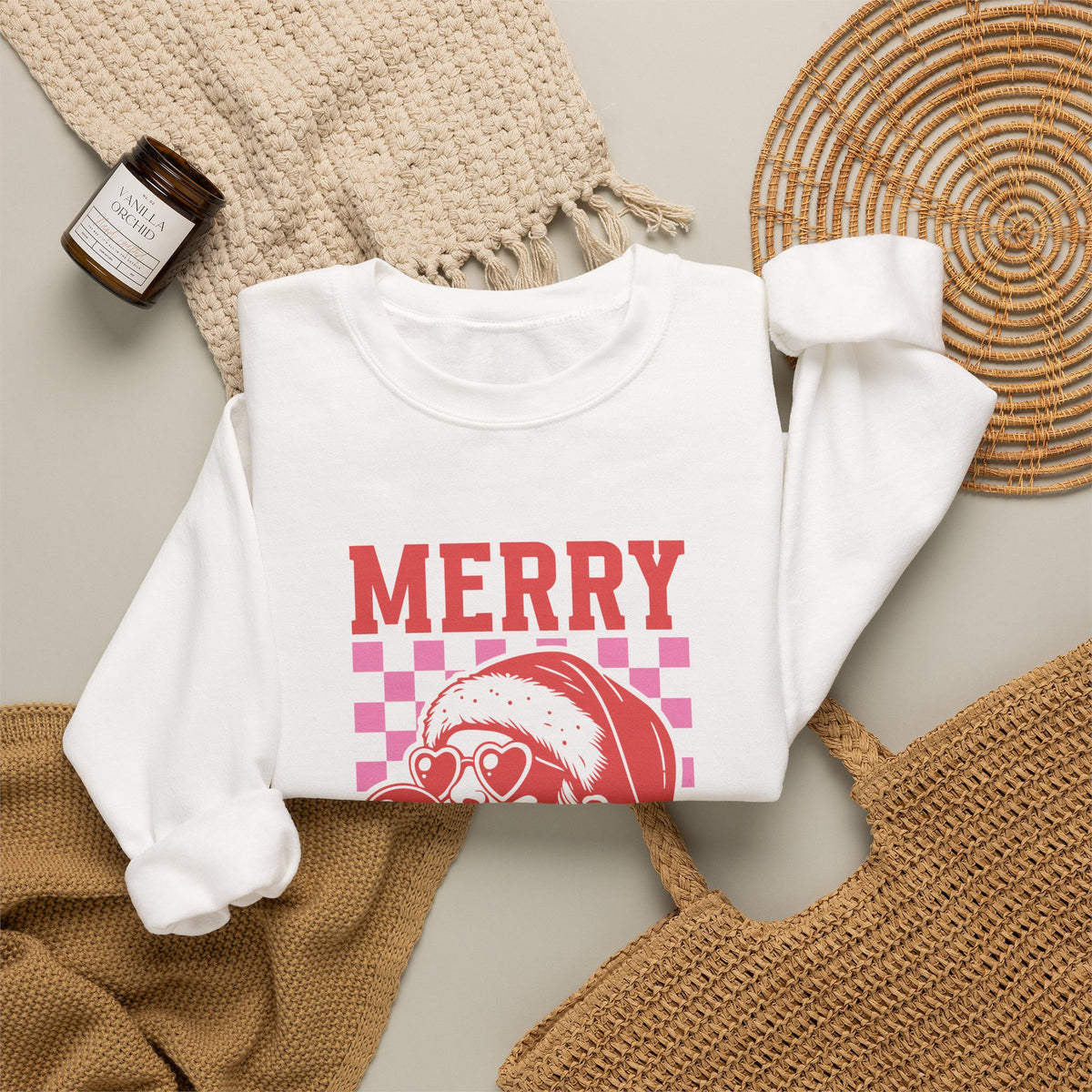 Merry Christmas Sweatshirt Gift For Wife Retro Santa Graphic Holiday Present For Sister Trendy – product image 7