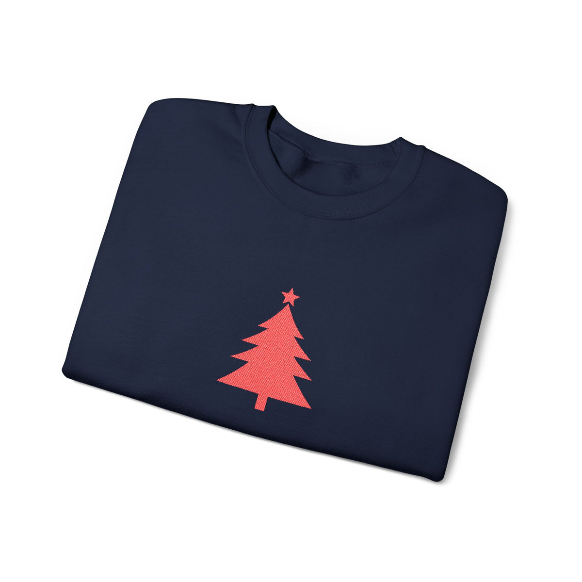 Minimal Christmas Tree Sweatshirt Embroidered Crewneck For Christmas Gift Holiday Pullover For Winter