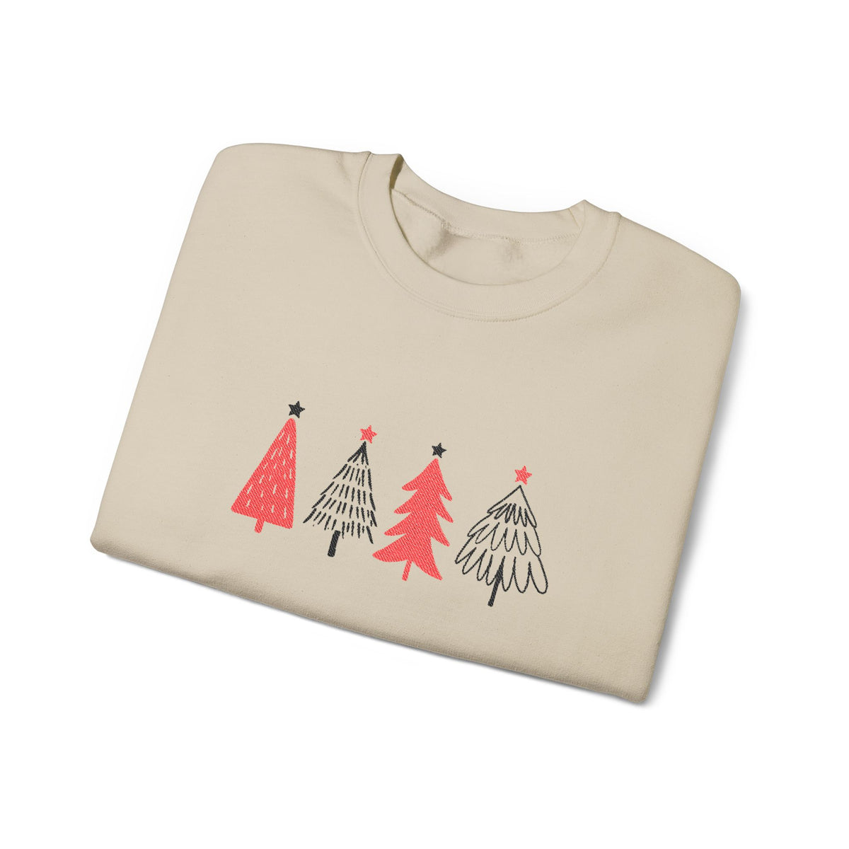 Minimalist Christmas Tree Sweatshirt Embroidered Holiday Crewneck For Matching Family Christmas – product image 2