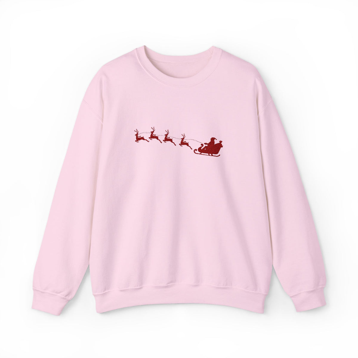 Minimalist Embroidered Christmas Sweatshirt For Woman Top Cozy Santa Sleigh Crewneck Holiday Pullover – product image 7
