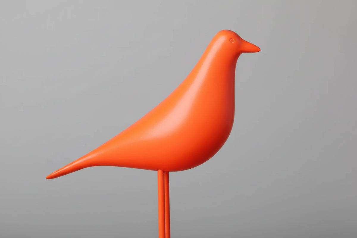 Orange Bird Resin Sculpture - alternate product view