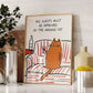 Orange Cat Wine Wall Art - styled product view