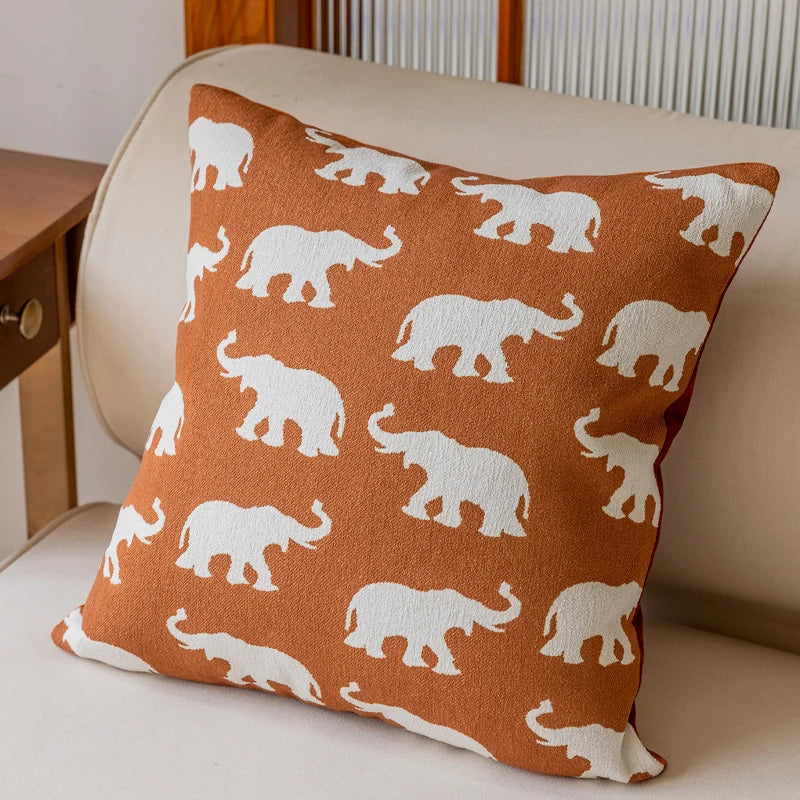 Orange Elephant Cushion Cover - alternate product view