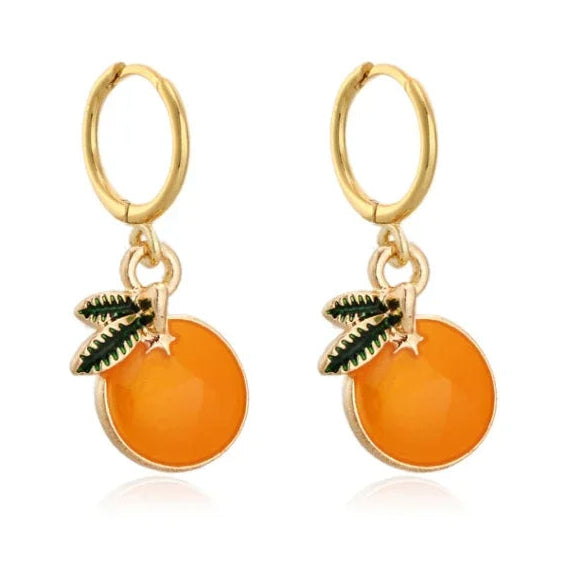 Orange Fruit Hoop Earrings - alternate product view