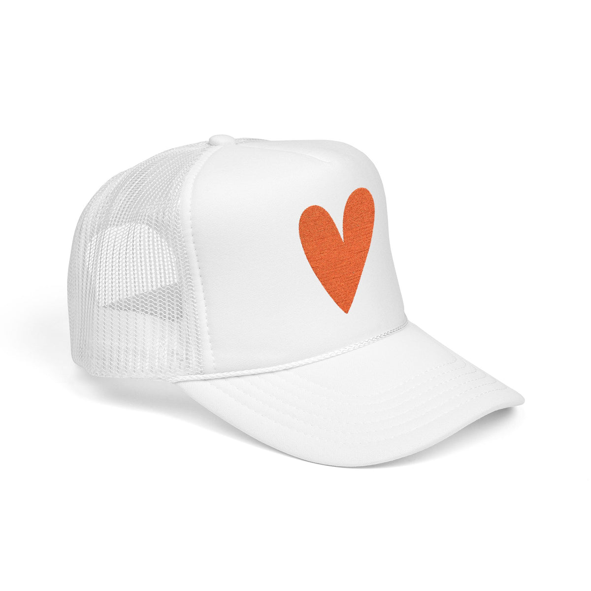 Orange Heart Trucker Hat Embroidered Foam Cap Mesh Snapback Summer Streetwear Gift For Best Friend – product image 2