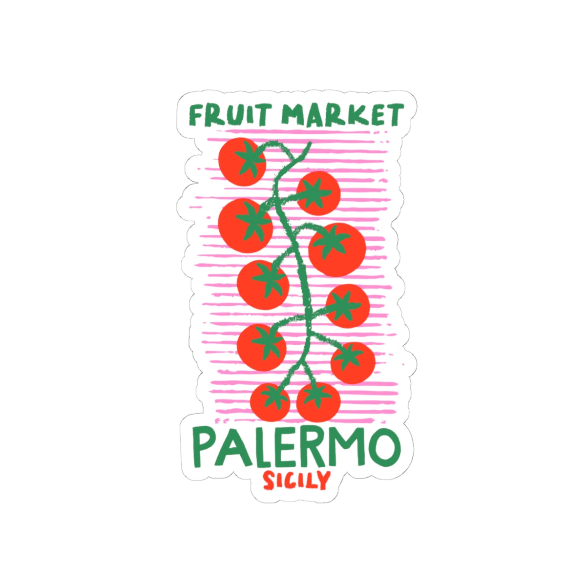 Palermo Sicily Sticker Italy Travel Decal Fruit Market Souvenir Mediterranean Vacation Gift For