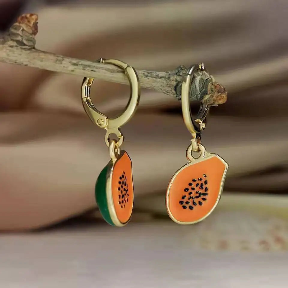 Papaya Drop Earrings - detail view