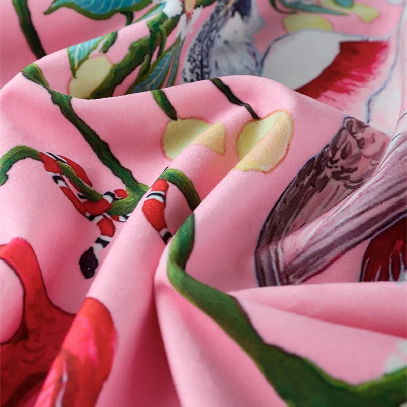 Pink Bird Dog Floral Velvet Cushion Cover - styled product view