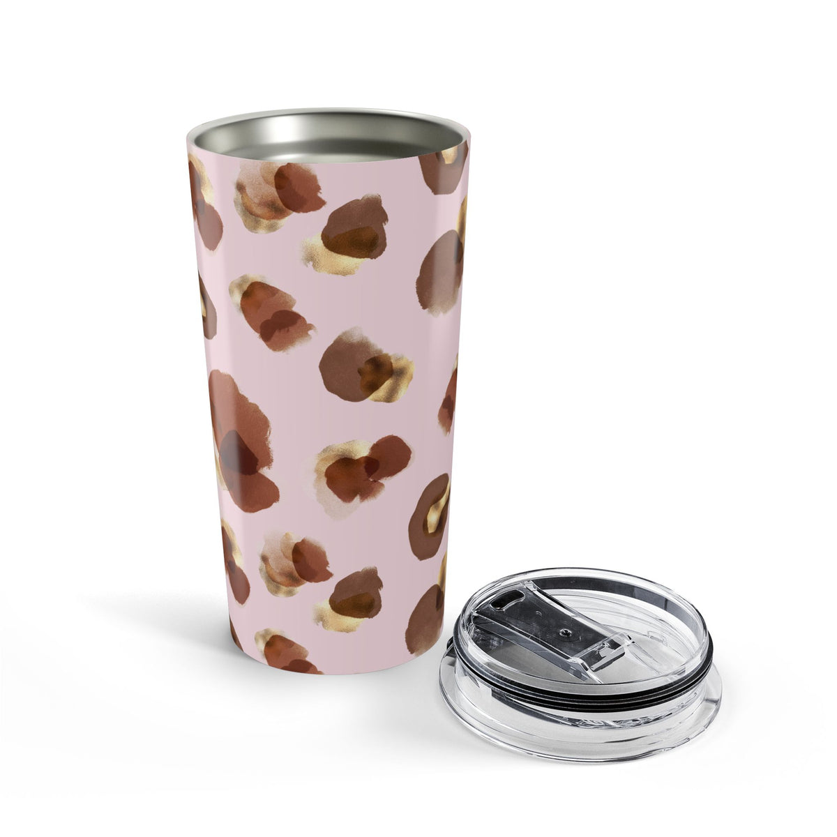 Pink Leopard Tumbler Gift For Her Safari Coffee Cup Animal Print Travel Mug Cute Desk Cup South – product image 3