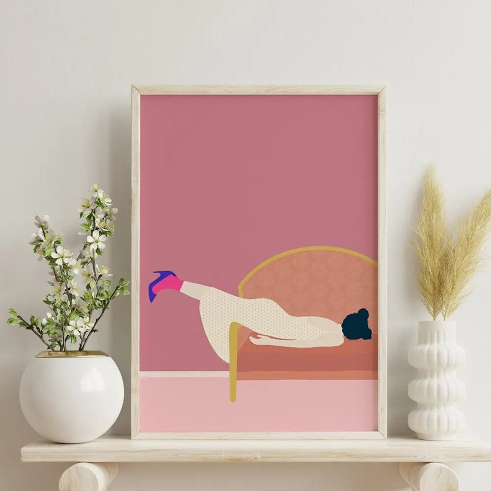 pink reclining figure wall art alternate product view