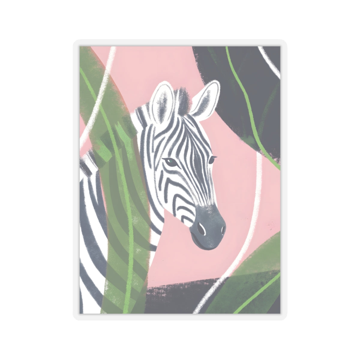 Pink Tropical Zebra Sticker | Kiss-Cut Vinyl Laptop Decal – product image 7