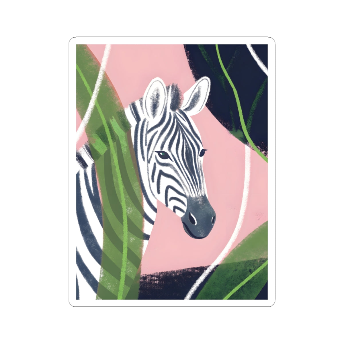 Pink Tropical Zebra Sticker | Kiss-Cut Vinyl Laptop Decal – product image 8