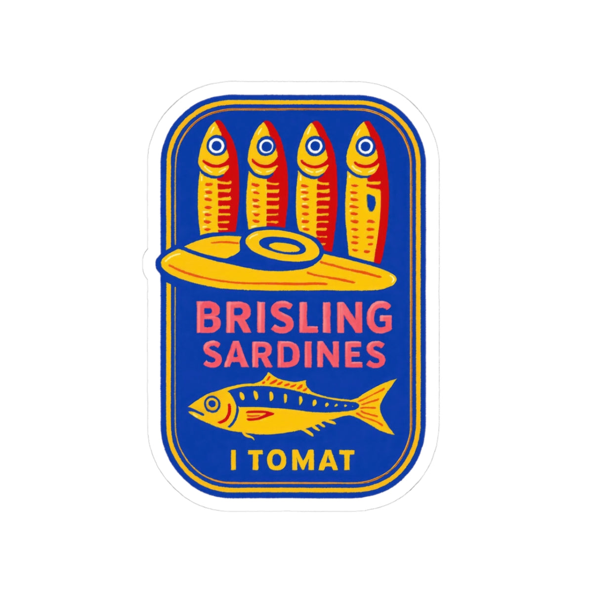 Portuguese Sardine Tin Sticker For Foodie Gift Decal For Mediterranean Summer Lover Retro Lisbon