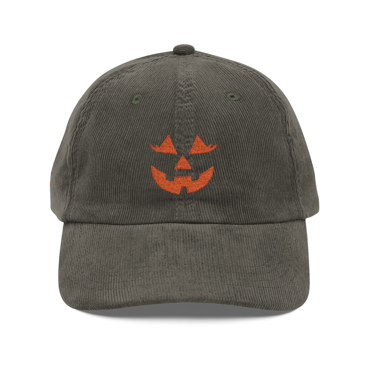 Pumpkin Embroidered Corduroy Hat Halloween Jack O Lantern Cap Fall Outfit Aesthetic Spooky Season
