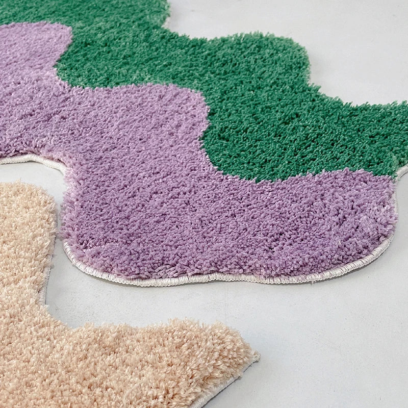 purple green wavy runner rug 45x120 styled product view