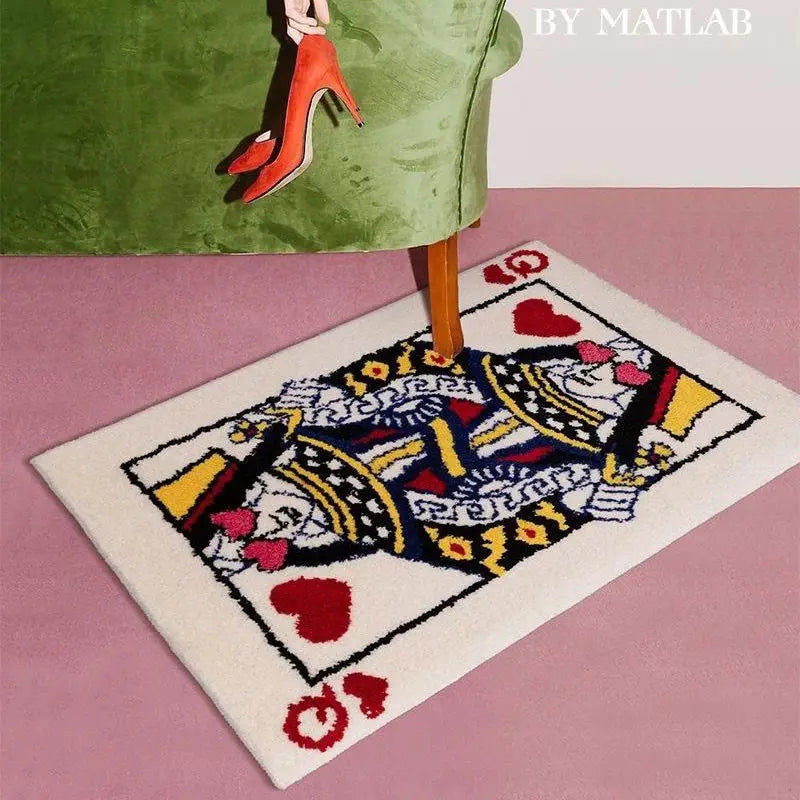 queen playing card rug alternate product view