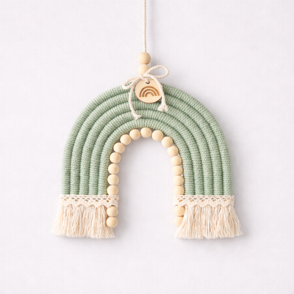 rainbow wall hanging nursery tassel garland main product view