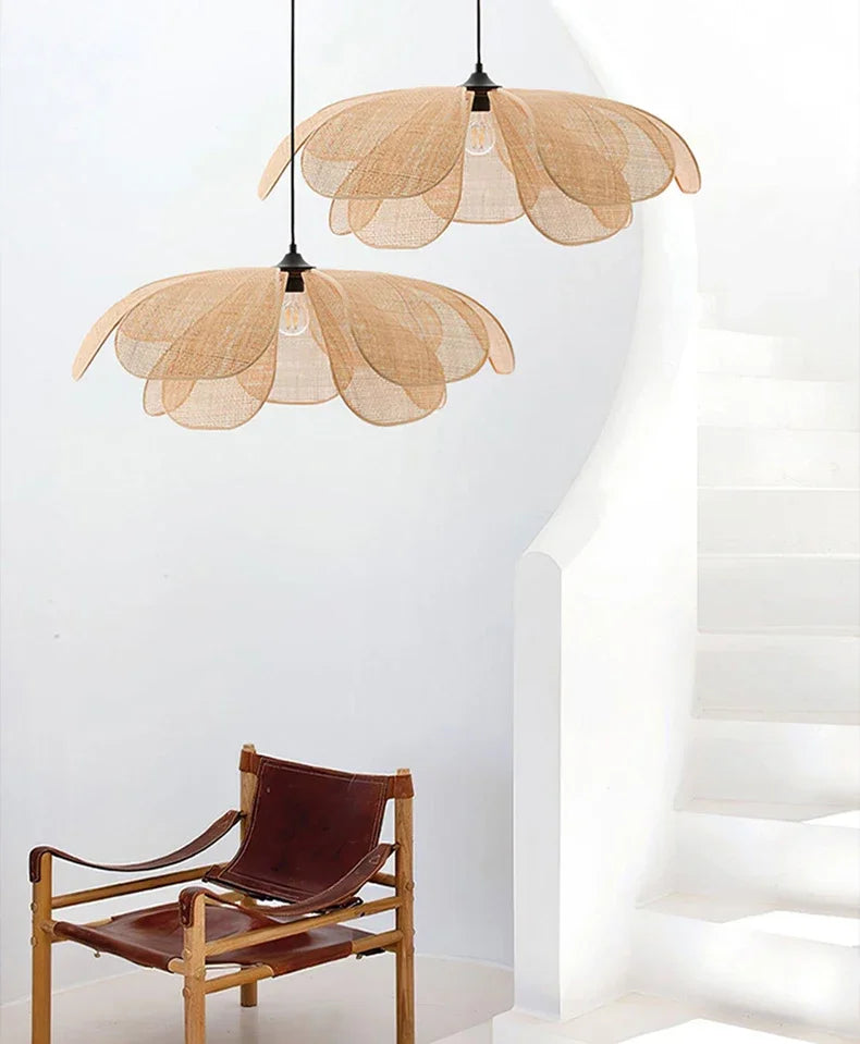 Rattan woven pendant ceiling light product detail view 6