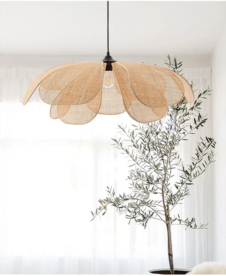 Rattan woven pendant ceiling light product detail view 7