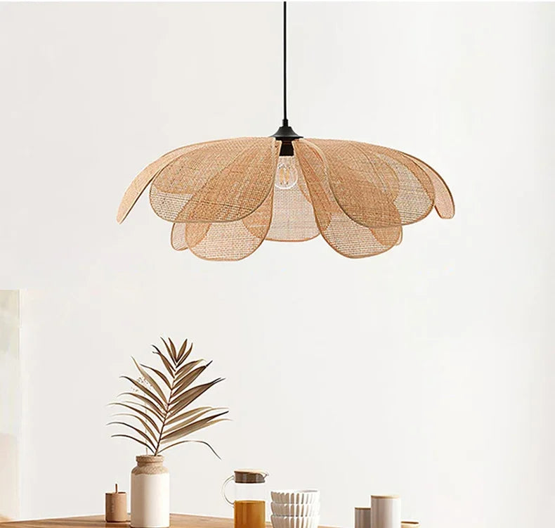 Rattan woven pendant ceiling light product detail view 9