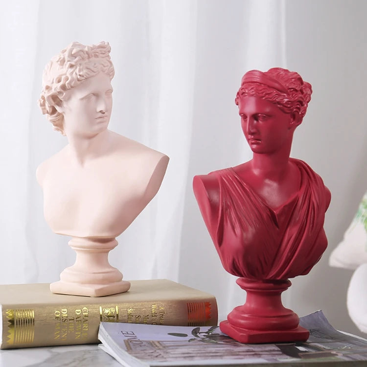 red classical female bust resin sculpture 31 5cm alternate product view