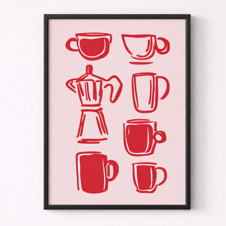 pink espresso wall art main product view