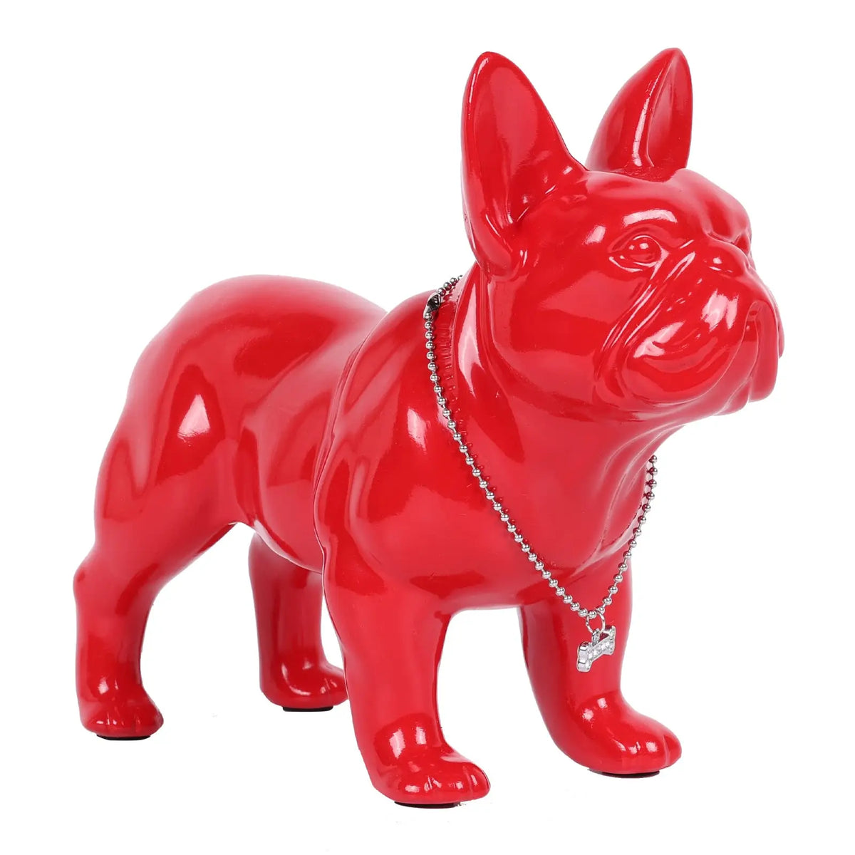 red french bulldog resin statue main product view