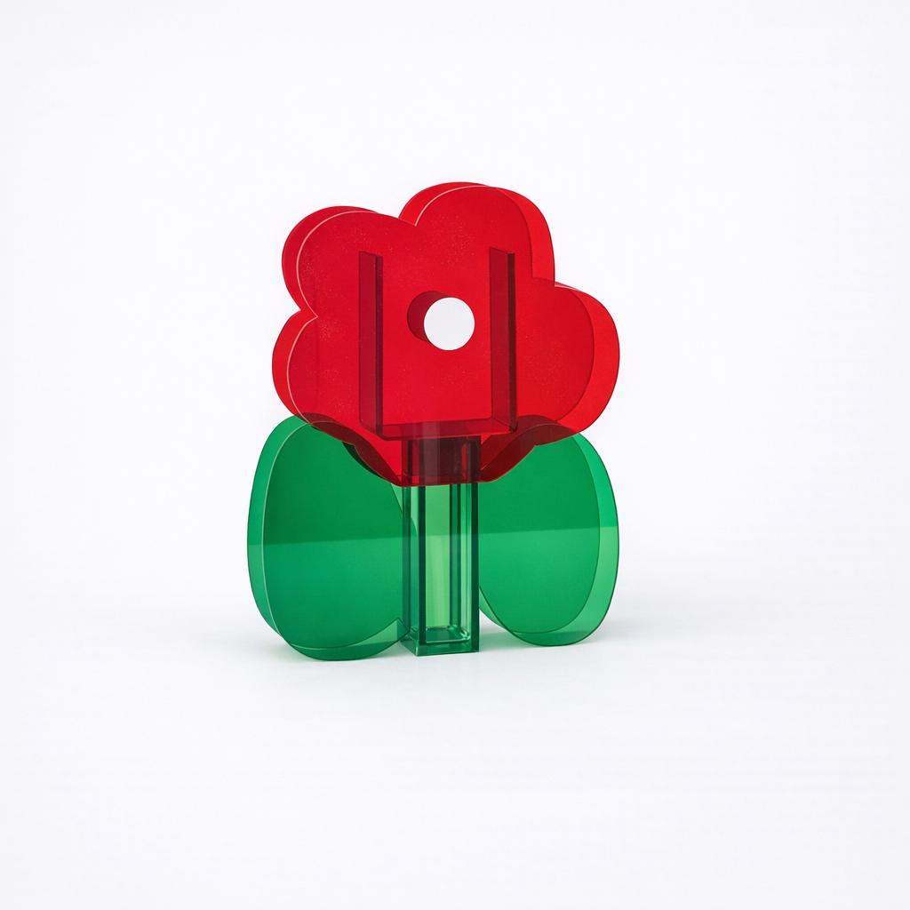 red transparent acrylic vase nordic colorful home decor alternate product view