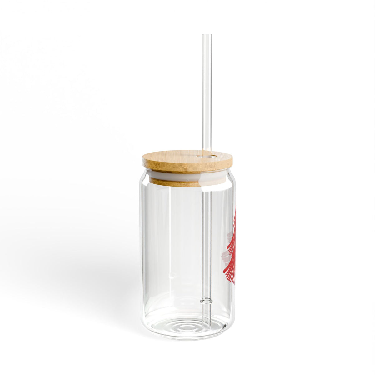 Red Tree Glass Cup Gift For Mom Festive Sipper With Bamboo Lid Cute Holiday Drinkware Sister Best – product image 2