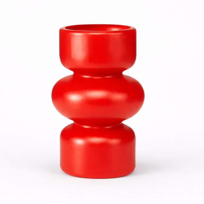 red white sculptural color block vase main product view