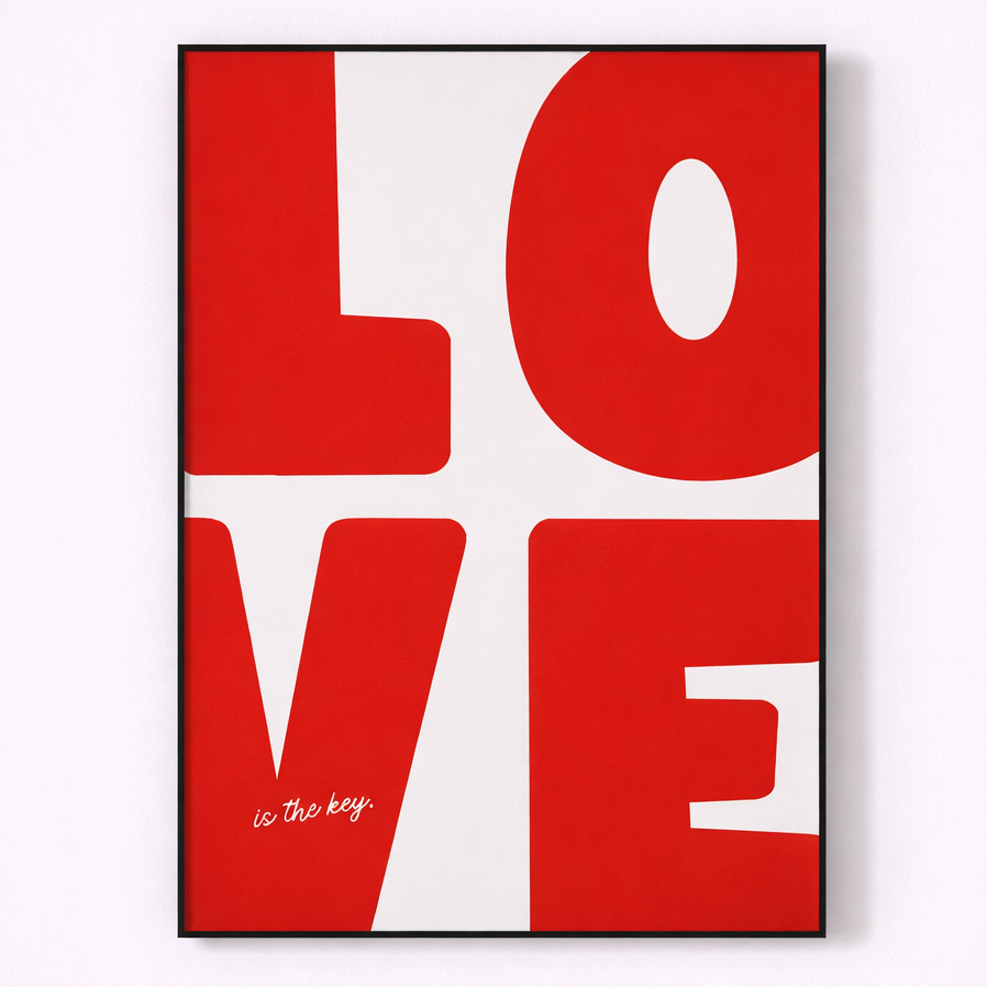 red white typography wall art main product view