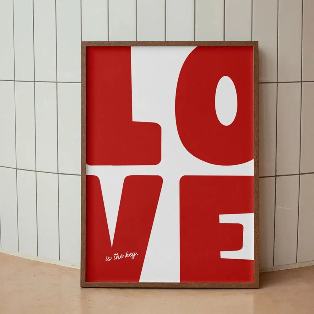 red white typography wall art alternate product view