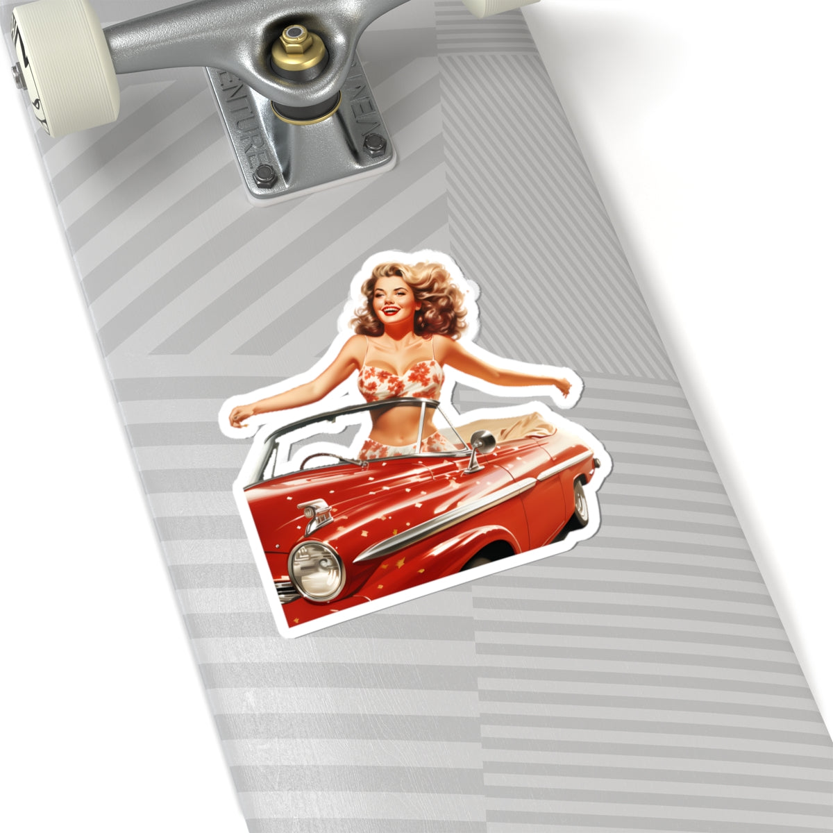 Retro Pin Up Sticker For Vintage Car Lover Classic Roadtrip Decal Gift For Traveler Sticker Cute Gift – product image 9