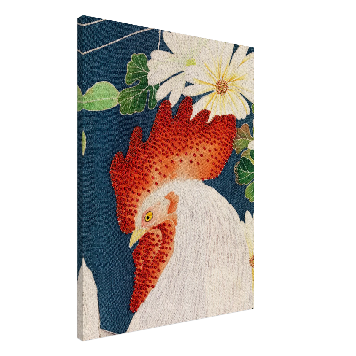 Rooster Floral Wall Art Farmhouse Botanical Chicken Artwork Canvas Print For Curated Home Interiors – product image 2