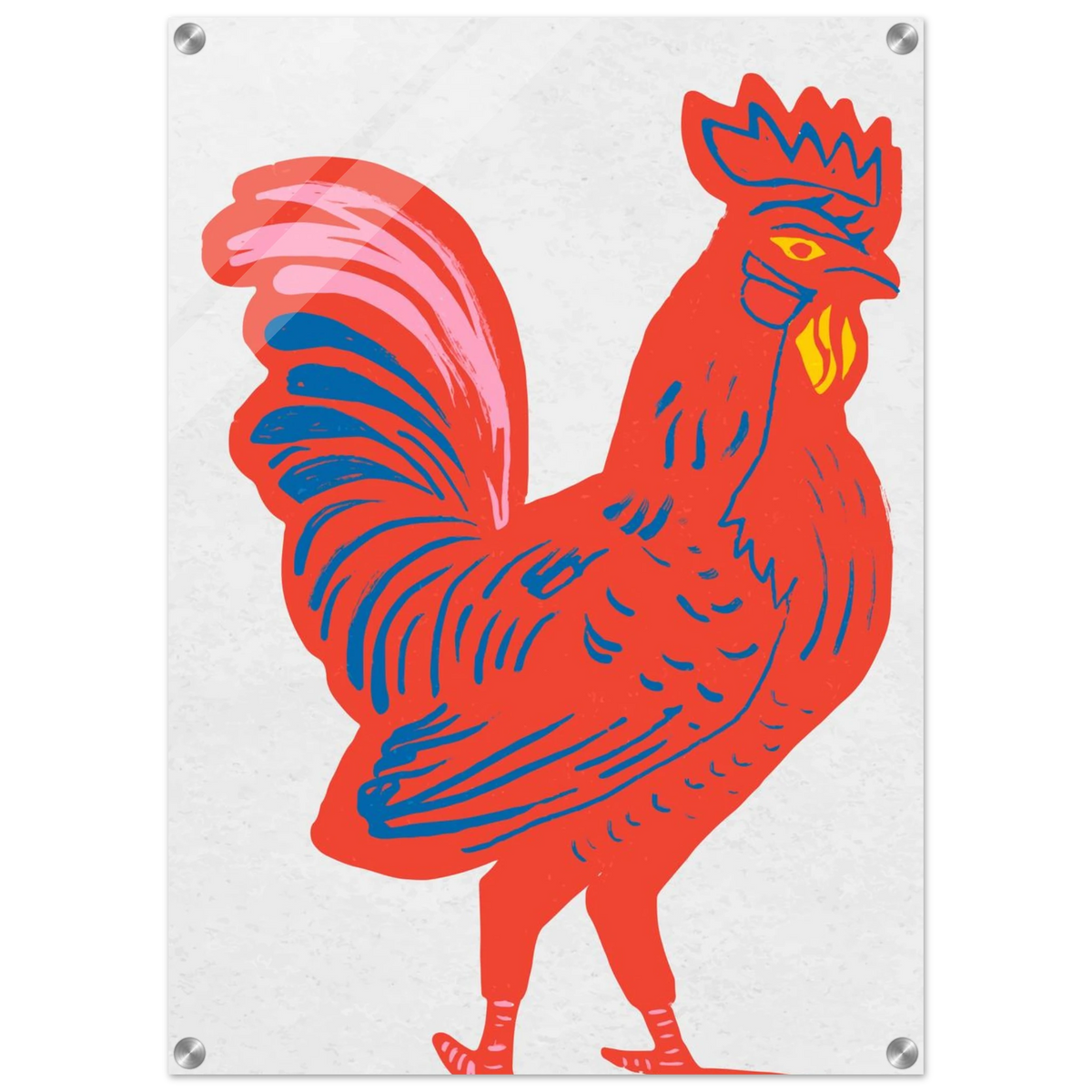 Rooster Wall Art Acrylic Print For Farmhouse Kitchen Decor Folk Art Chicken Artwork For Country – product image 3